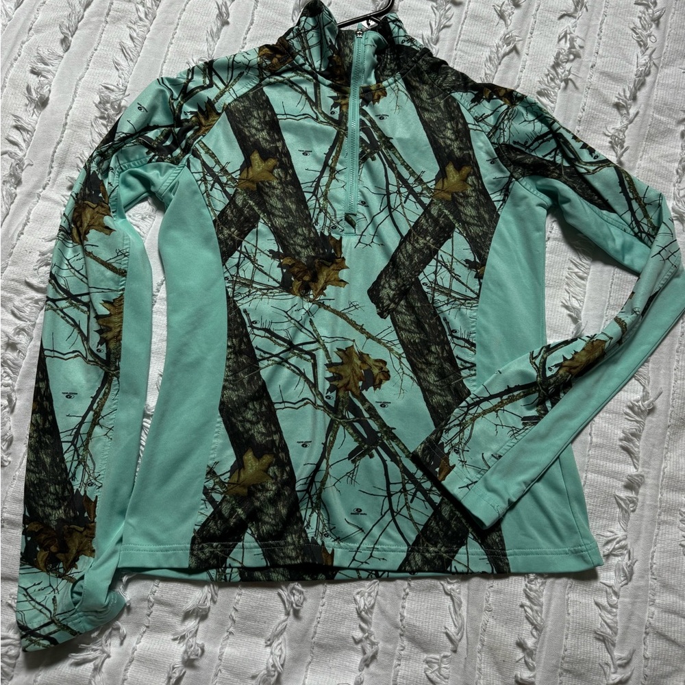 Mossy Oak Teal Camo Half Zip